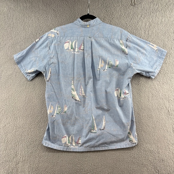 Reyn Spooner Vintage Sailboat Print Button-Up Shirt Men’s M Classic Fit Nautical - Picture 2 of 15